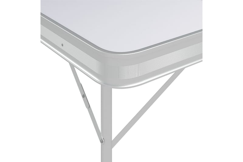 Sammenleggbart campingbord med 2 benker aluminium hvit - Hvit - Hagemøbler - Hagebord - Campingbord