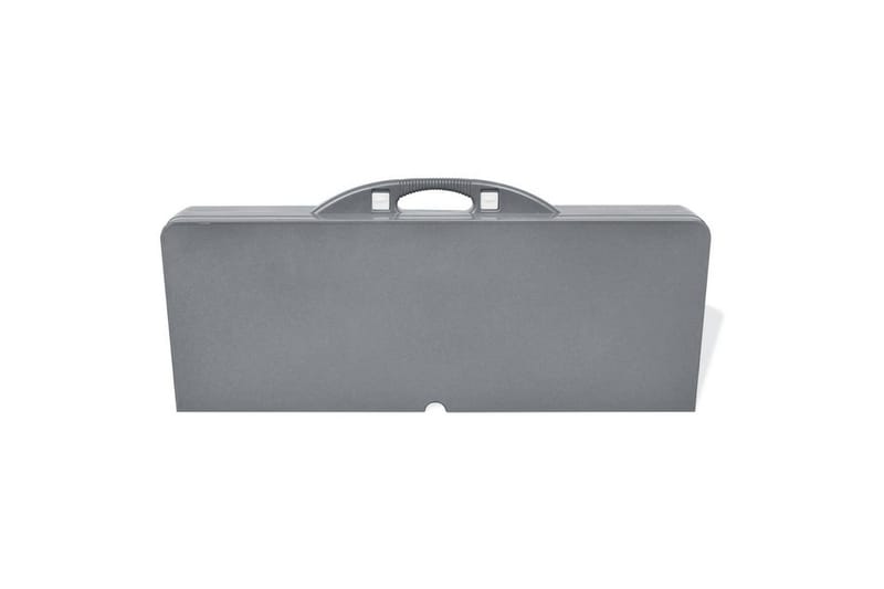 Sammenleggbart campingbord med 4 krakker aluminium grå - Hagemøbler - Hagebord - Campingbord
