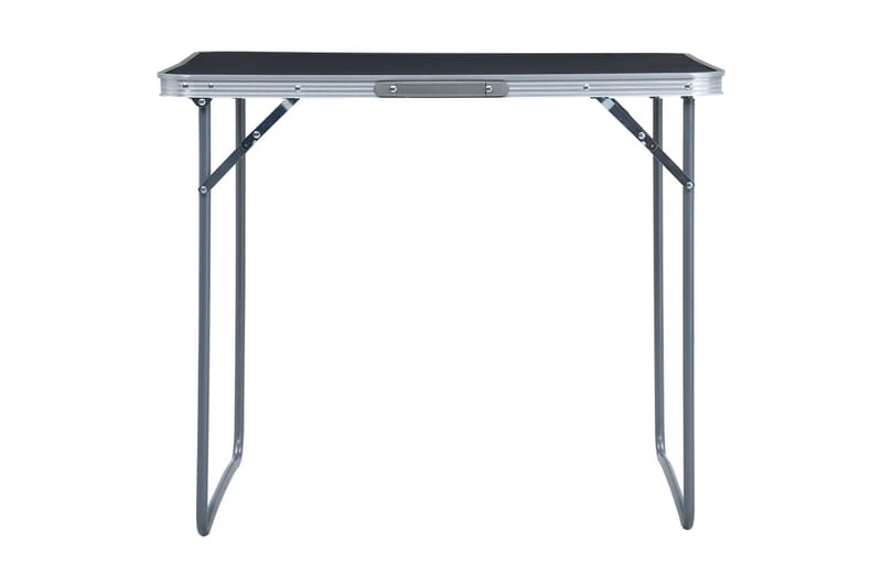 Sammenleggbart campingbord med metallramme 80x60 cm grå - Hagemøbler - Hagebord - Campingbord