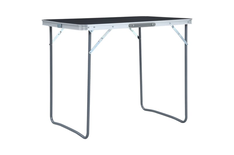 Sammenleggbart campingbord med metallramme 80x60 cm grå - Hagemøbler - Hagebord - Campingbord