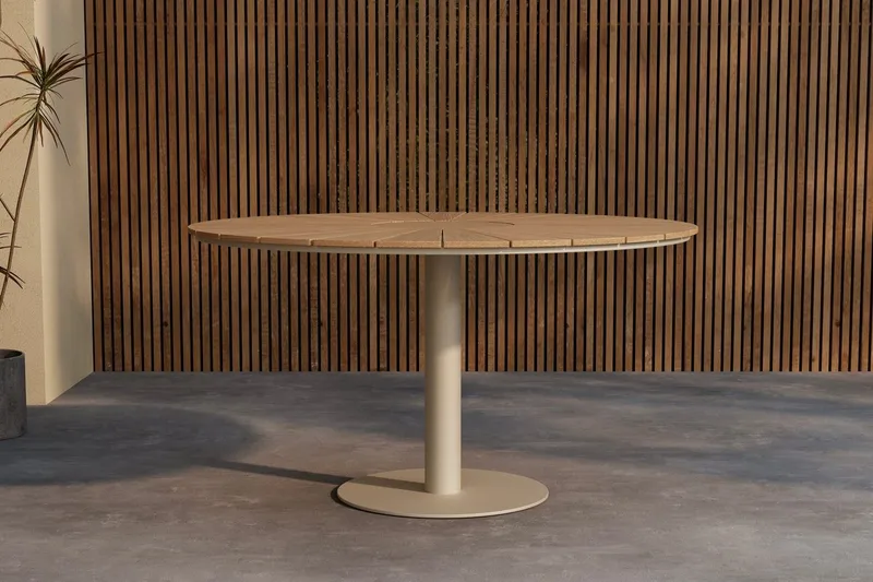 Croft rundt spisebord 120 cm utendørs, Beige