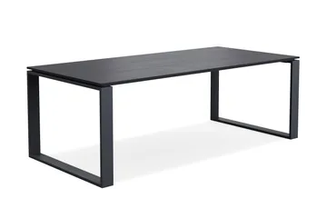 Devon stort rektangulært utendørs spisebord 210x100 cm i aluminium - Svart - Hagemøbler - Hagebord - Spisebord ute