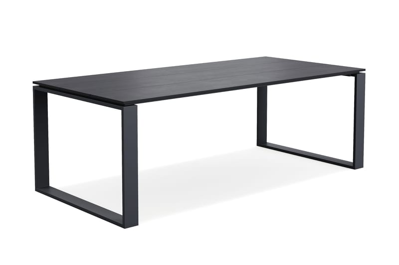 Devon stort rektangulært utendørs spisebord 210x100 cm i aluminium - Svart - Hagemøbler - Hagebord - Spisebord ute