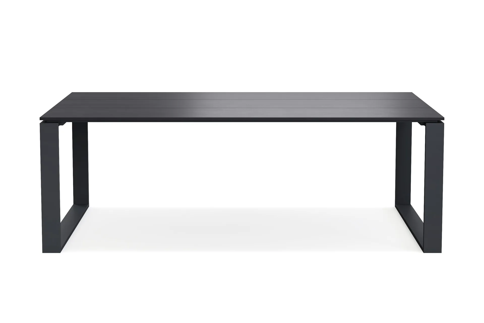 Devon stort rektangulært utendørs spisebord 210x100 cm i aluminium - Svart