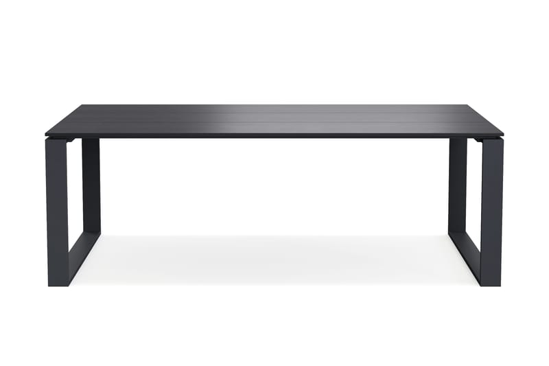 Devon stort rektangulært utendørs spisebord 210x100 cm i aluminium, Svart