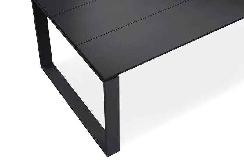 Devon stort rektangulært utendørs spisebord 210x100 cm i aluminium - Svart - Hagemøbler - Hagebord - Spisebord ute