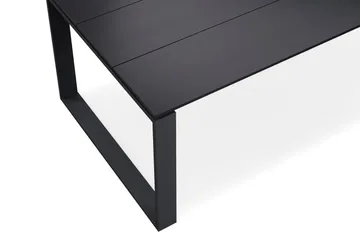 Devon stort rektangulært utendørs spisebord 210x100 cm i aluminium - Svart - Hagemøbler - Hagebord - Spisebord ute