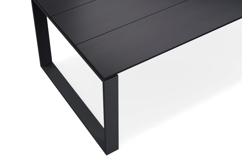 Devon stort rektangulært utendørs spisebord 210x100 cm i aluminium - Svart - Hagemøbler - Hagebord - Spisebord ute
