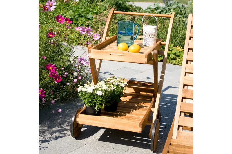 Drinkvogn FINLAY 84x57xH84cm Akasie - Hagemøbler - Hagebord - Barbord