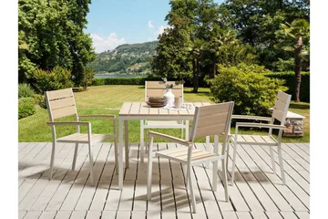 Edmundston Spisebord 95x95 cm - Beige/Hvit - Hagemøbler - Hagebord - Spisebord ute