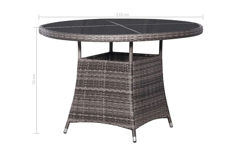 Hagebord grå 110x74 cm polyrotting - Spisebord ute
