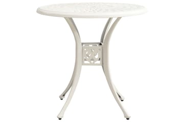 Hagebord hvit 78x78x72 cm støpt aluminium - Hvit - Hagemøbler - Hagebord - Spisebord ute