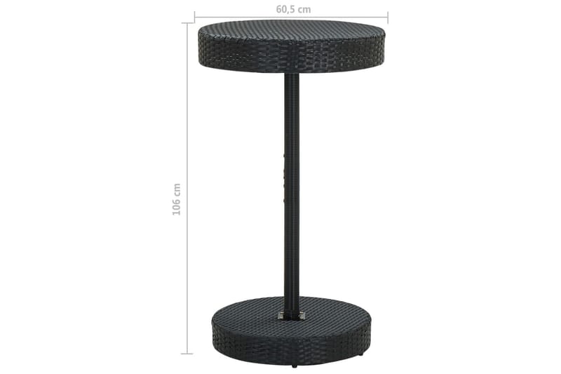Hagebord svart 60,5x106 cm polyrotting - Svart - Hagemøbler - Hagebord - Spisebord ute