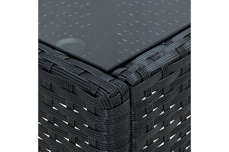Hagebord svart 75x40x37 cm polyrotting - Svart - Spisebord ute