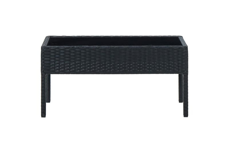 Hagebord svart 75x40x37 cm polyrotting - Svart - Spisebord ute
