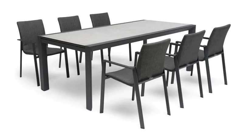 Hillerstorp Borgdala utebord 220/340 x 107 x H75,5 cm - Grå - Hagemøbler - Hagebord - Spisebord ute