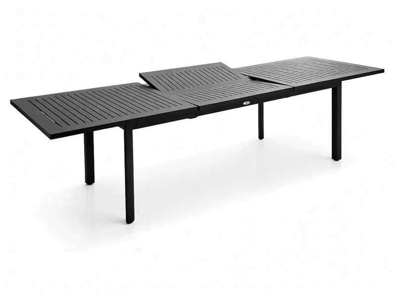 Hillerstorp Nydala utebord 96 x 200/280 cm svart, Svart