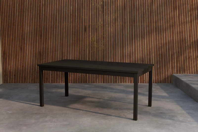 Kenya rektangulært spisebord 180 cm utendørs, Svart