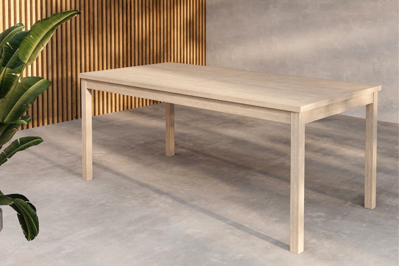 Kenya Spisebord Utendørs 90x180 cm - Hvitlasert - Hagemøbler - Hagebord - Spisebord ute