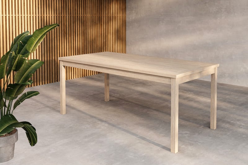 Kenya Spisebord Utendørs 90x180 cm - Hvitlasert - Hagemøbler - Hagebord - Spisebord ute