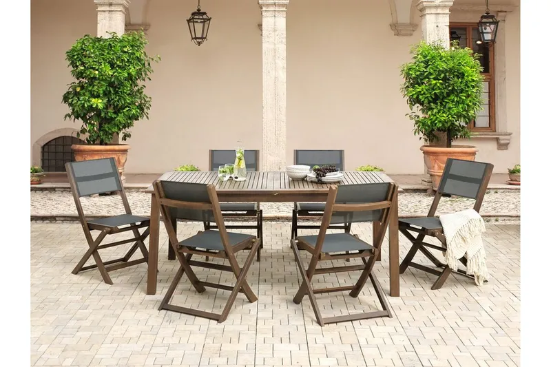 Kettelle Spisebord 100x180 cm - Mørkebrun - Hagemøbler - Hagebord - Spisebord ute