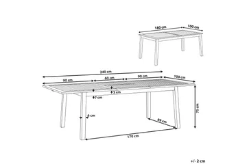 Kettelle Spisebord 100x180 cm - Mørkebrun - Hagemøbler - Hagebord - Spisebord ute
