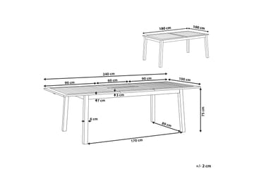 Kettelle Spisebord 100x180 cm - Mørkebrun - Hagemøbler - Hagebord - Spisebord ute