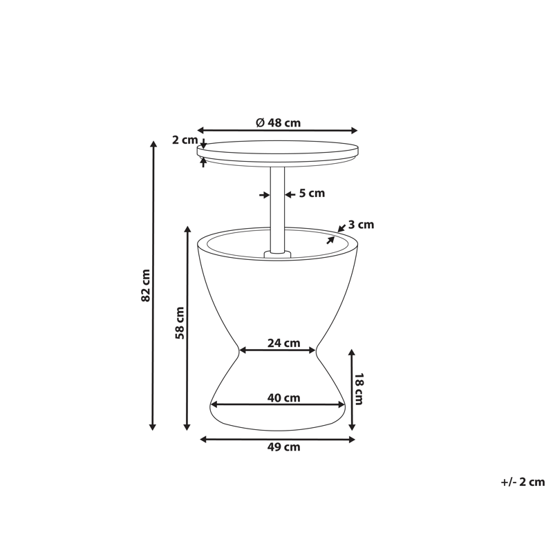 Kjølebar/barbord utendørs Aisa 49 cm imitasjon av tre - brun - Hagemøbler - Hagebord - Barbord