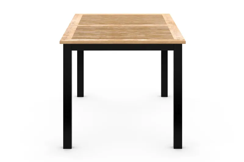Las Vegas Uttrekkbart Spisebord 152-210x90 cm - Svart/Teak - Hagemøbler - Hagebord - Spisebord ute