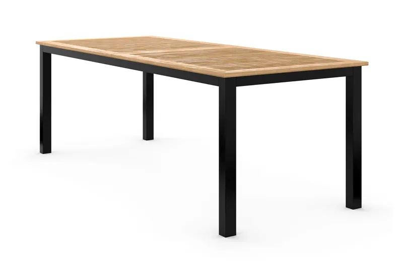 Las Vegas Uttrekkbart Spisebord 220/280x100 cm - Svart/Teak - Hagemøbler - Hagebord - Spisebord ute