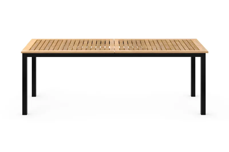 Las Vegas Uttrekkbart Spisebord 220/280x100 cm, Svart/Teak
