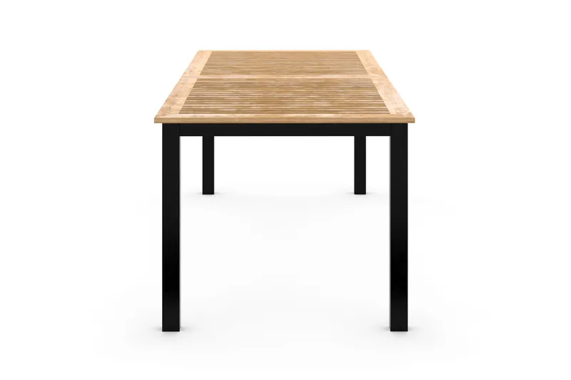 Las Vegas Uttrekkbart Spisebord 220/280x100 cm - Svart/Teak - Hagemøbler - Hagebord - Spisebord ute
