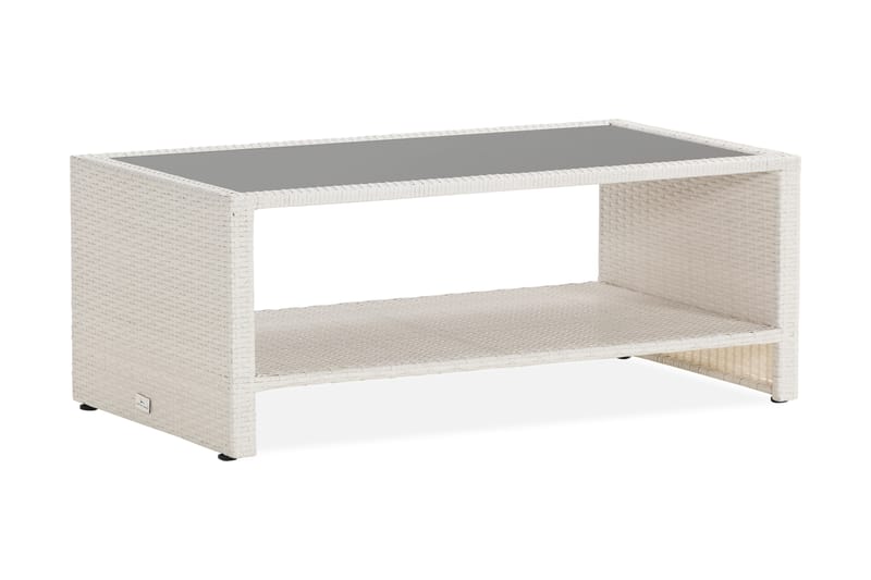 Bahamas Bord med Hylle 113x58 cm - Hvit - Hagemøbler - Hagebord - Loungebord & Sofabord utendørs