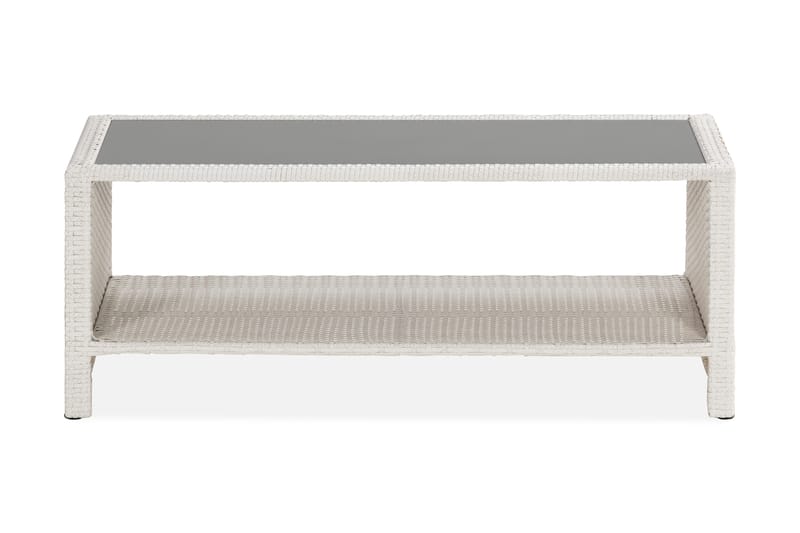 Bahamas Bord med Hylle 113x58 cm - Hvit - Hagemøbler - Hagebord - Loungebord & Sofabord utendørs