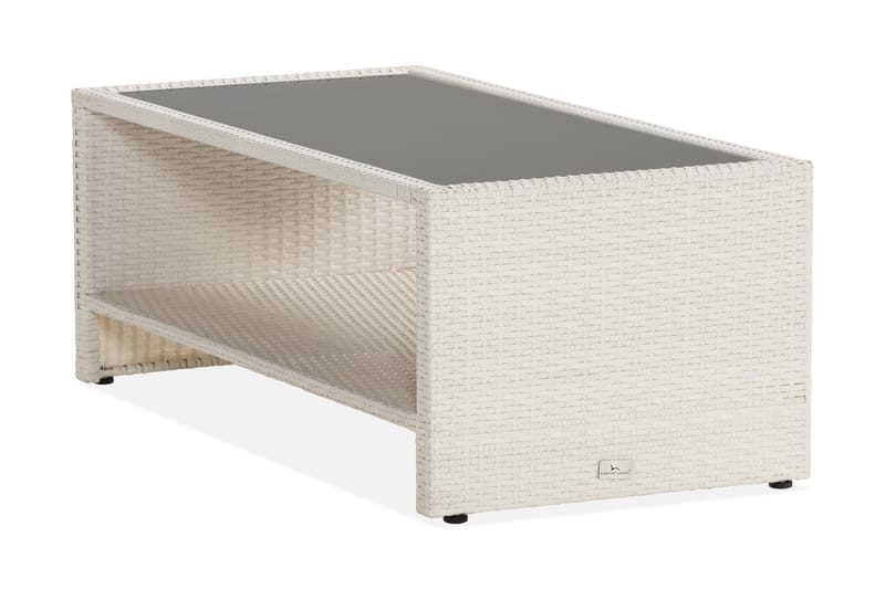 Bahamas Bord med Hylle 113x58 cm - Hvit - Hagemøbler - Hagebord - Loungebord & Sofabord utendørs