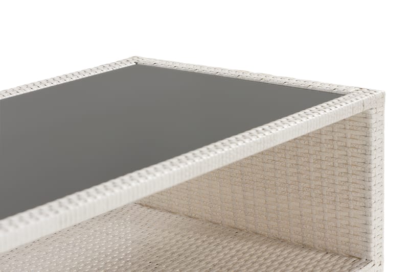 Bahamas Bord med Hylle 113x58 cm - Hvit - Hagemøbler - Hagebord - Loungebord & Sofabord utendørs