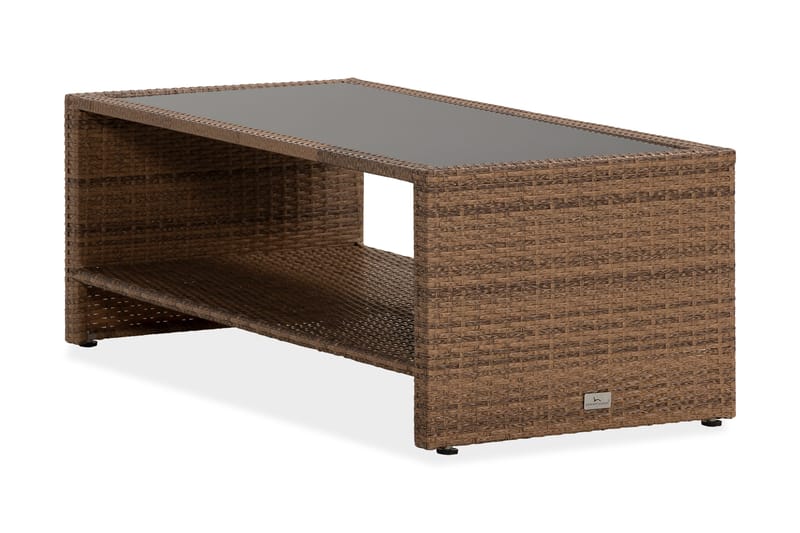 Bahamas Bord med Hylle 113x58 cm - Sand - Hagemøbler - Hagebord - Loungebord & Sofabord utendørs
