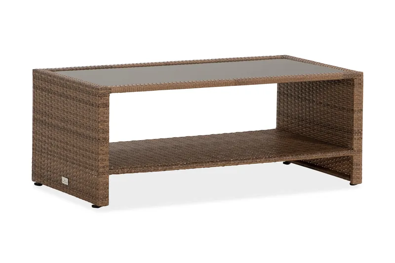 Bahamas Bord med Hylle 113x58 cm - Sand - Hagemøbler - Hagebord - Loungebord & Sofabord utendørs