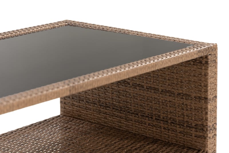 Bahamas Bord med Hylle 113x58 cm - Sand - Hagemøbler - Hagebord - Loungebord & Sofabord utendørs