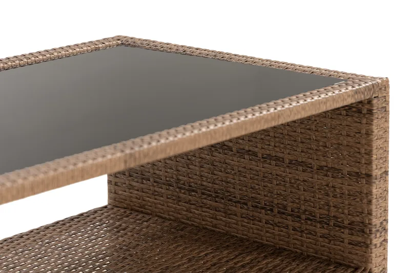 Bahamas Bord med Hylle 113x58 cm - Sand - Hagemøbler - Hagebord - Loungebord & Sofabord utendørs