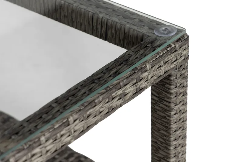 Bahamas Bord med Hylle 75x75 cm - Grå - Hagemøbler - Hagebord - Loungebord & Sofabord utendørs