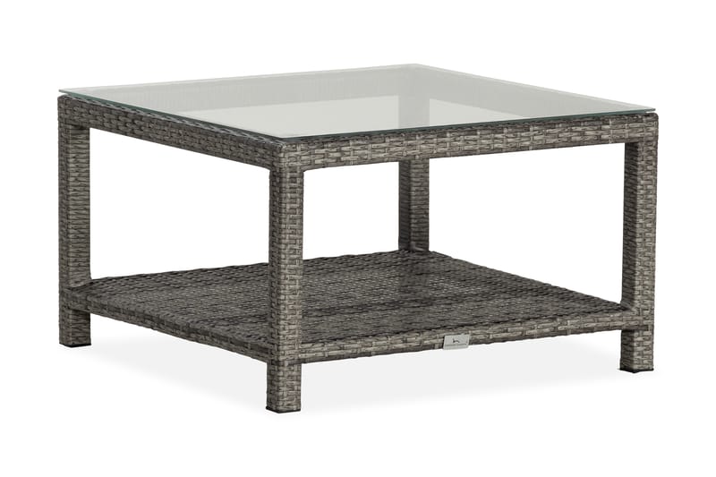 Bahamas Bord med Hylle 75x75 cm - Grå - Hagemøbler - Hagebord - Loungebord & Sofabord utendørs