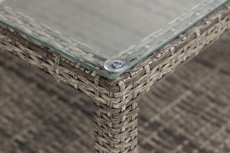 Bahamas Bord med Hylle 75x75 cm - Grå - Hagemøbler - Hagebord - Loungebord & Sofabord utendørs