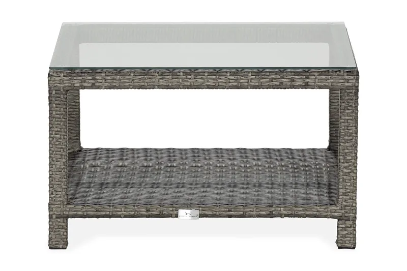 Bahamas Bord med Hylle 75x75 cm - Grå - Hagemøbler - Hagebord - Loungebord & Sofabord utendørs