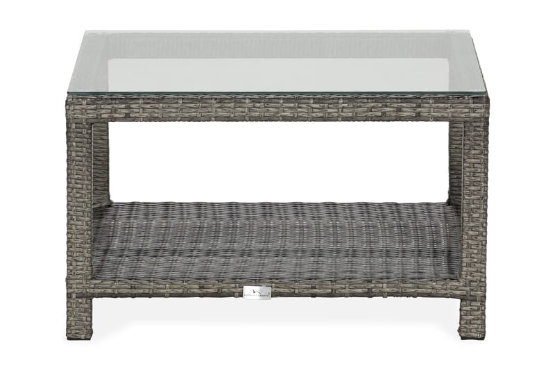 Bahamas Bord med Hylle 75x75 cm - Grå - Hagemøbler - Hagebord - Loungebord & Sofabord utendørs