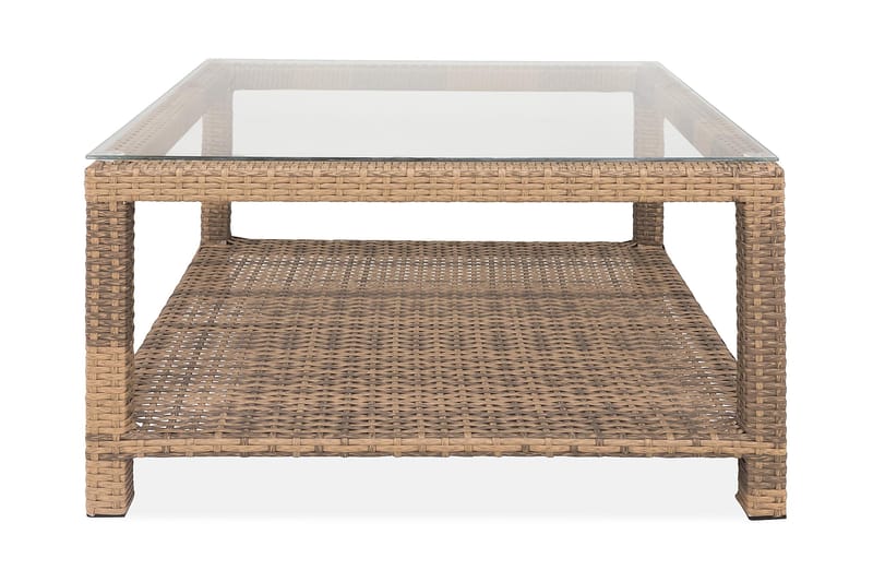 Bahamas Bord med Hylle 75x75 cm - Sand - Hagemøbler - Hagebord - Loungebord & Sofabord utendørs