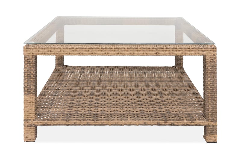 Bahamas Bord med Hylle 75x75 cm - Sand - Loungebord & Sofabord utendørs - Balkongbord