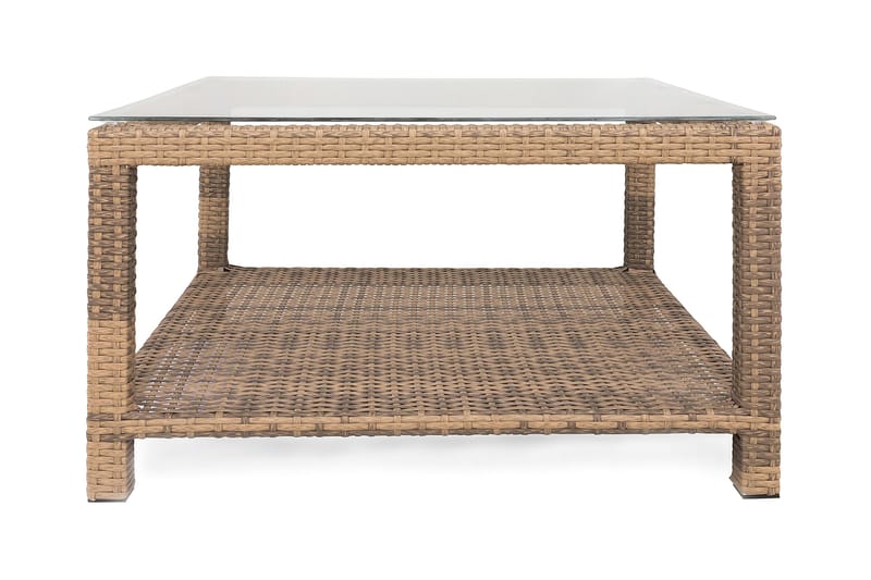 Bahamas Bord med Hylle 75x75 cm - Sand - Loungebord & Sofabord utendørs - Balkongbord