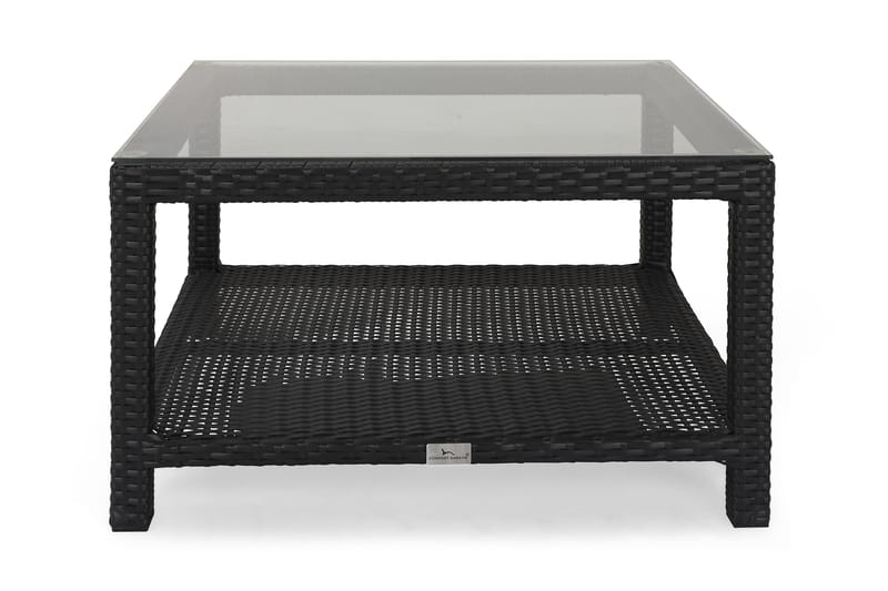 Bahamas Bord med Hylle 75x75 cm - Svart - Hagemøbler - Hagebord - Loungebord & Sofabord utendørs