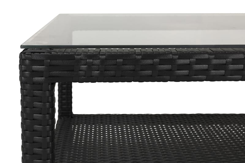 Bahamas Bord med Hylle 75x75 cm - Svart - Hagemøbler - Hagebord - Loungebord & Sofabord utendørs